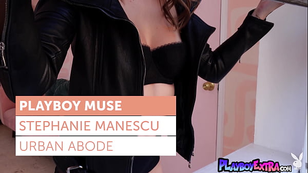 Open minded brunette bombshell Stephanie Manescu reveals her perfect pussy