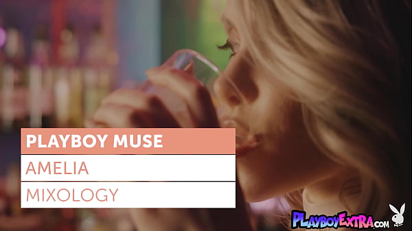 Passionate all natural blonde teen Amelia posing naked on the bar counter