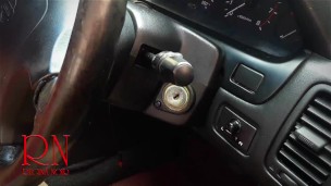 A lady masturbates in a car in a parking lot Teasing a clit with a dildo