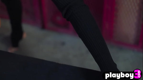 Big tits blonde stretching after workout so hot MILF exposed beautiful body